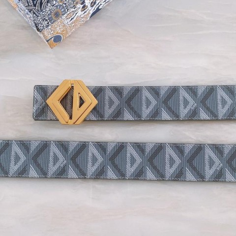 레플리카 디올 CD 로고 다이아몬드 패턴 벨트 4cm