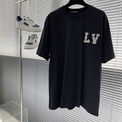 레플리카 루이비통 LV크리스탈 패치 티셔츠 블랙