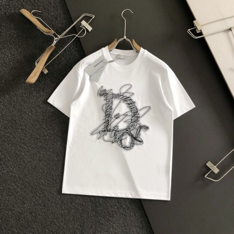 레플리카 디올 페인팅 로고 반팔 티셔츠